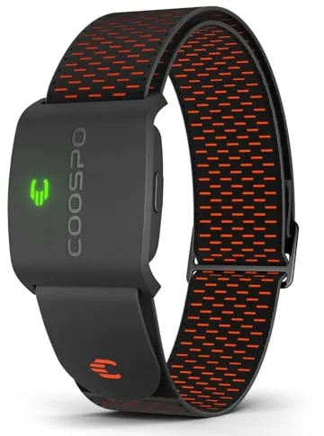 COOSPO HW9 Pulsómetros HRV Zona de Frecuencia Cardíaca Banda Bluetooth5.0 Ant+ con Memoria Sensor LED, IP67 Impermeable Rechargeable Heart Rate Monitor Bracelet Compatible con Wahoo Strava Polar