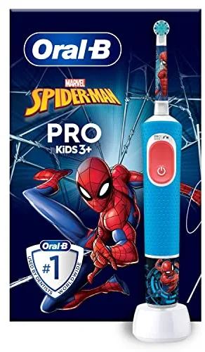 Oral-B Pro Kids Cepillo De Dientes Eléctrico, 1 Mango De Spider-Man De Marvel, 1 Cabezal, Diseñado Por Braun, Apto Para Niños Mayores De 3 Años
