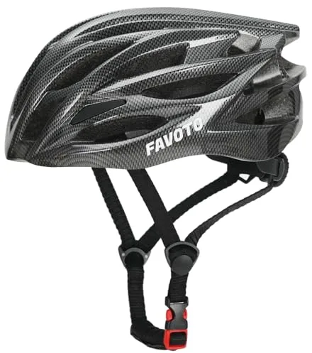 Favoto Casco de Bicicleta Ajustable, Casco de Ciclismo con Forro para Hombre Mujer Adultos, Casco de MTB Carretera Montaña Certificado CE TUV L (59-61cm)