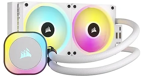 CORSAIR iCUE LINK H100i RGB Refrigerador Líquido Para CPU - 240mm AIO - Ventiladores QX120 RGB - Se Adapta a Intel® LGA 1700, AMD® AM5 - Concentrador de Sistema iCUE LINK Incluido - Blanco