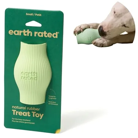 Earth Rated Juguete dispensador de golosinas para Perros, Juguete de enriquecimiento para Perros Adultos y Cachorros, alimentador Lento, Apto para lavavajillas y congelador, Goma Natural, pequeño,