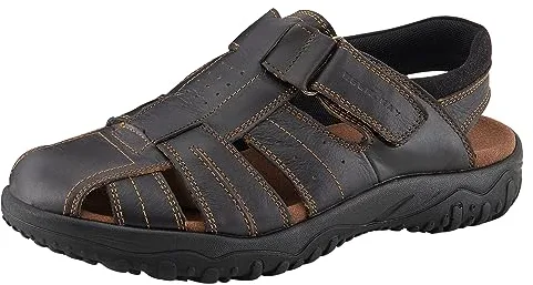 Sandalias Cuero Hombre Trekking Sandalia Hombre Verano,Negro,44
