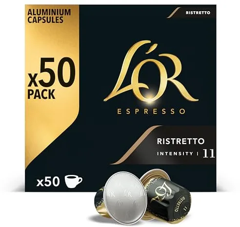 L'OR Cápsulas de Café Ristretto | Intensidad 11 | 50 Cápsulas Compatibles Nespresso