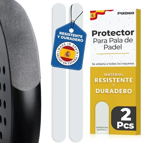 PALBEA Protector Pala de Padel Transparente - Paquete de 1/2/3/5 - Protector Padel Rugoso y Ligero para la Cabeza de la Raqueta - Padel Accesorios Duradero y Fácil de Sustituir - Dimensiones 35x370mm.