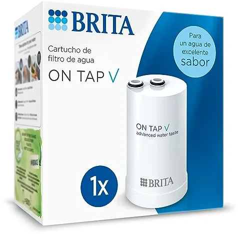BRITA ON TAP V (600L) Cartucho de recambio de filtro de agua - para agua sostenible de buen sabor, reduce las micro partículas, PFAS, los metales pesados y otras sustancias que alteran el sabor