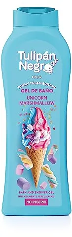 Tulipán Negro - Gel de Baño Unicorn Marshmallow, Nutritivo e Hidratante, Gel de Ducha con Fragancia Dulce y Esponjosa, 650 ml