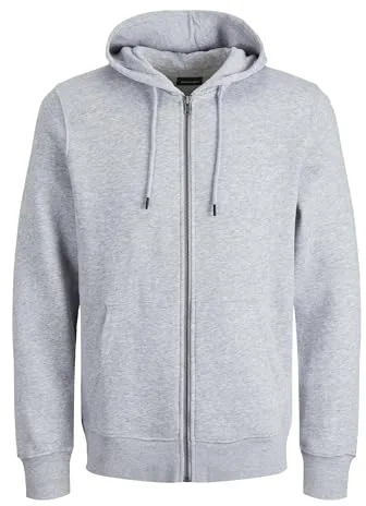 JACK & JONES Zip Hoodie Plain Zip Hoodie Light Grey Melange L Light Grey Melange L