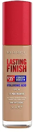 Rimmel London, Lasting Finish, Base de maquillaje, 200 - Soft Beige, 30ml