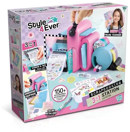 Canal Toys - Estación Scrapbooking 3 en 1 - Personaliza tu cuaderno - 150+ accesorios DIY incluidos, horas de creatividad, fábrica de relieves y pegatinas - a partir de 6 años - OFG275