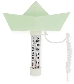 Balvi Termómetro piscina Paper Boat Color Turquesa Barco flotante de origami Plástico 15x16 cm