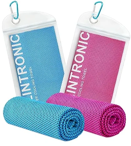 Flintronic 2pcs Toalla de Refrigeración y Microfibra, 120x30 Cm, para Gimnasio, Fitness, Correr, Deportes de Senderismo