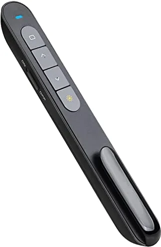 Puntero Presentaciones con Hipervínculo y Volumen, 2,4 GHz Presentador Inalambrico Pasador Diapositivas Mando Distancia Powerpoint Remote Presenter para Computadora PPT Windows Linux Vista