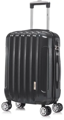 1990s Maleta de Cabina Policarbonato 55x40x20cm (40L) - 20 Pulgadas - NegroGris