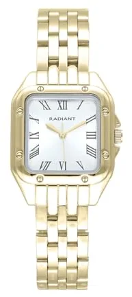 Radiant - Colección Bahamas - Reloj analógico de Pulsera para Mujer. Reloj de Brazalete con Esfera Dorada y Correa de Acero. Tamaño 28mm. 3ATM.
