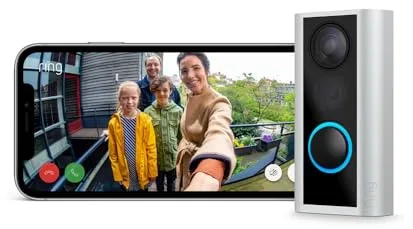 Ring mirilla digital (Door View Cam) para puertas de 54-75 mm de grosor (versión recomendada) | Timbre inalámbrico con camara de vigilancia, vídeo HD 1080p, wifi | 30 días gratis de Ring Home
