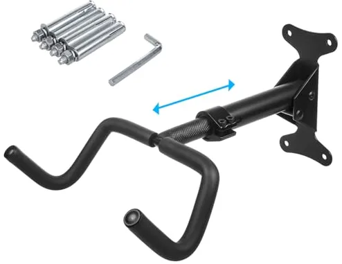 Maclean MC-431 Soporte de Pared para Bicicletas Portabicicletas Horizontal Ajustable Ganchos de Acero Carga máx. 30 kg