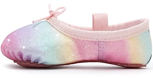 Zapatillas de Ballet para Niñas, Ballet, Danza, Suela Completa, Arcoíris, 28 EU