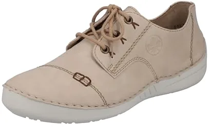 Rieker 52520, Zapatos con Cordones Mujer, Beige, 38 EU