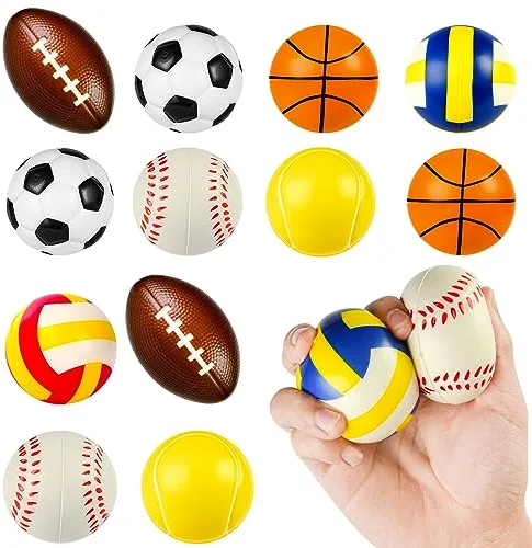 Ainiv 12PZ Pelota Antiestrés Stress Ball Fidget Toys, Pelota Antiestres Adultos Mano, Bolas de Estrés, Pelotas de Espuma, Juguetes Antiestres Niños Adultos, Bola Antiestres-Clasificado