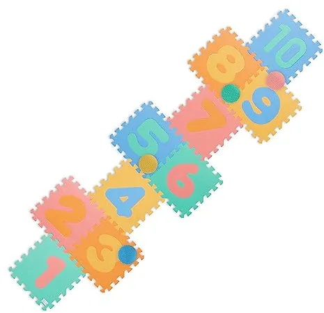 Relaxdays Alfombra Puzle Niños Rayuela, Colchoneta Juegos 25 Piezas, Suelo Gateo sin Tóxicos, Lavable, Goma, Multicolor