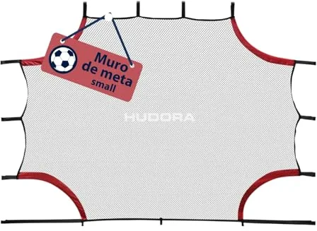 HUDORA Portería de fútbol Small - Red de gol versátil 4 agujeros reforzados - Red de gol resistente con cierres de velcro - Tablero de gol para actividades recreativas y entrenamiento al aire libre