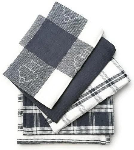 LivinEase Paños de Cocina Premium - Algodón 70x50cm - 5 Paños 100% Algodón Certificado Oeko-Tex - Paquete Súper Absorbente