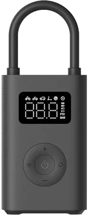 Xiaomi Portable Electric Air Compressor 2 - Compresor de aire portátil (0.2 10.3 bar/3-150 psi, 6 modos, batería de 2000mAh, 14.4Wh, carga USB-C, pantalla LED), negro (Versión ES)