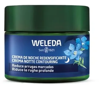 Weleda - Crema Facial de Noche, Redensificante, Reduce Arrugas, Antiedad, Regenera y Nutre, Aumenta el Colágeno, 100% Natural, con Genciana Azul y Edelweiss, Vegana, Pieles Maduras - 40 ml