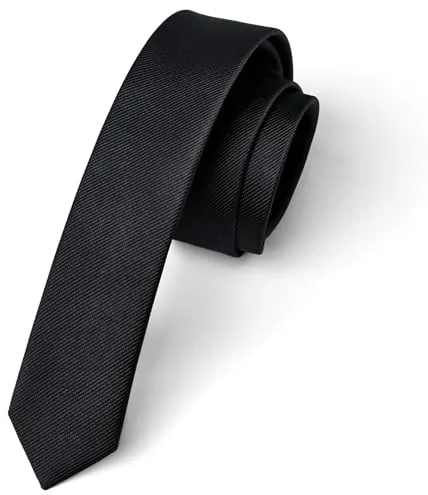 Enlision Corbatas de Hombre Modernas Corbata Negra Delgada de Color Liso Originales Corbata de Boda Fiesta Business 4 cm