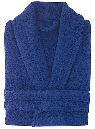 NH NOVOTEXTIL HOGAR Albornoz de baño de Algodón cardado sin capucha. 100% Algodón premium Densidad 450gr. Tejido ultra suave y absorbente. Tamaños S, M, L, XL y XXL (XL, Marino)