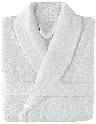 NH NOVOTEXTIL HOGAR Albornoz de baño de Algodón cardado sin capucha. 100% Algodón premium Densidad 450gr. Tejido ultra suave y absorbente. Tamaños S, M, L, XL y XXL (M, Blanco)