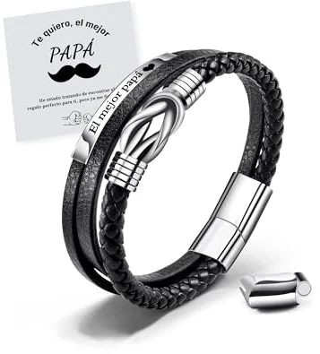 MANVEN Pulsera para Papá Regalo Papá Pulsera de Acero Inoxidable con Grabado “El mejor papá” Regalo para el Día del Padre Regalo de Cumpleaños para Papa Futuro Padre Navidad