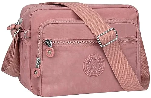 NEWIROVE Bolso Bandolera Mujer Casual Impermeable Mediano Deportivo para Señora, Viaje De Compras y Trabajo, Rosa