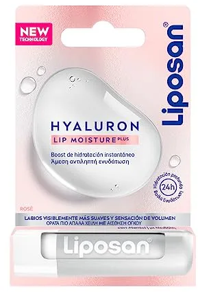 Liposan Hyaluron Plus (1 x 5,2 g), bálsamo labial con ácido hialurónico, cacao de labios con boost de hidratación instantáneo, bálsamo hidratante para unos labios suaves, tono rosé