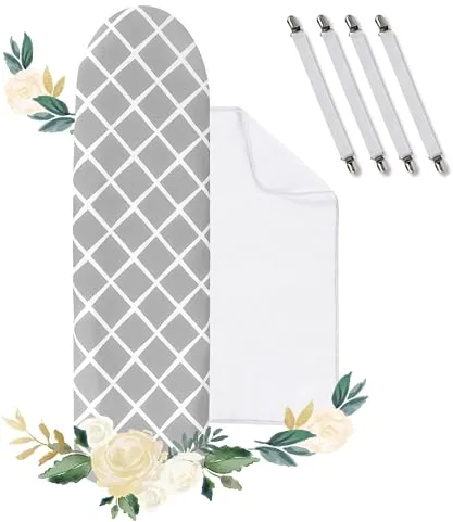 Funda Tabla Planchar, 100% Algodón Engrosado, Funda Para Tabla De Planchar Turbo De Tres Capas, Adecuada Para Tabla De Planchar De 110-125 * 30-42 Cm Con Paño De Planchar