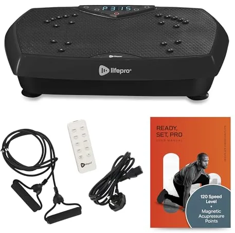 Lifepro Máquina de Ejercicios con Plataforma vibratoria Uso doméstico Hexaplate - Incluye Panel LED, Control Remoto, Motor silencioso de 150 W, 120 Niveles de Velocidad y Capacidad de Carga de 150 kg