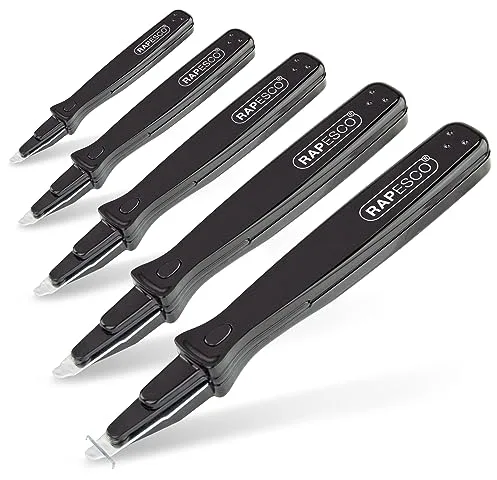 Rapesco 1737 Confección Business: Quitagrapas de Oficina Modelo 101, Negro, Paquete de 5