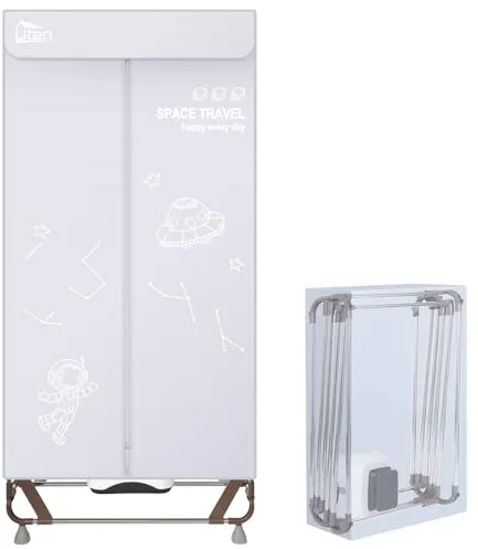 Uten Secadora de Ropa Eléctrica Interior, Tendedero Ropa de 2 Nivele, 1.4 m Tendedero Plegable Armario Con Bolsa Almacenamiento, 1500 W Secado Rápido para Todo Tipo Tejidos, apto el Hogar
