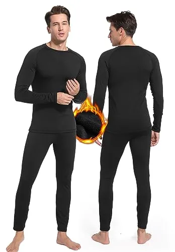 Homord Ropa Termica Hombre Frio, Conjunto Ropa Interior térmica Invierno - Transpirable Manga Larga Camisetas Termicas y Mallas Termicas, Termica Ropa Interior para esquí,Moto,Deportiva,Nieve