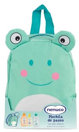 Nenuco Pack Bebé Mochila de Paseo Rana, con Gama Completa, Colonia, Jabón, y Champú, 3x200ml