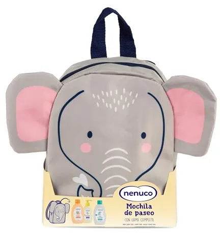 Nenuco Pack Bebé Mochila de Paseo Elefante, con Gama Completa, Colonia, Jabón, y Champú, 3x200ml