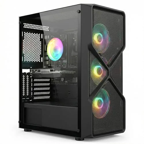 STGsivir PC Gaming, Ordenador de Sobremesa Gaming, GeForce RTX 3050 6GB GDDR6,Core i7 8th hasta 4.1 GHz,32GB DDR4,1TB SSD,WiFi 6,BT5.0,RGB Ventiladores x3,Windows 11 Pro