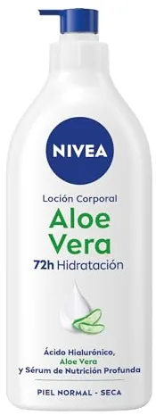 NIVEA Loción Corporal Aloe Vera (1 x 625 ml), body loción refrescante para 72 h de hidratación profunda, loción hidratante con aloe vera, ácido hialurónico y sérum nutritivo