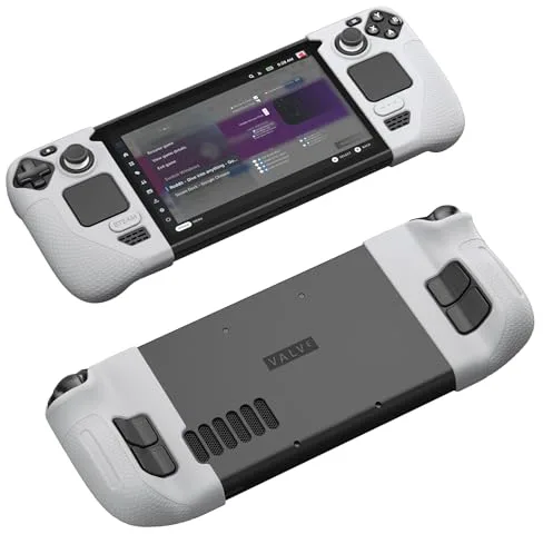 JSAUX Funda protectora de silicona compatible con Steam Deck, Steam Deck GripSkin, GripArmor Juego de fundas de silicona (una izquierda y otra derecha) - GP0016 Gris