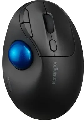 Kensington Pro Ratón Inalámbrico Fit Ergo TB450 Bluetooth 2.4GHz, Ergonomía de Batería hasta 18 Meses, Ratón Ergonómico con Trackball de 34mm, Fabricado con un 50% de Plástico Reciclado (K72194WW)
