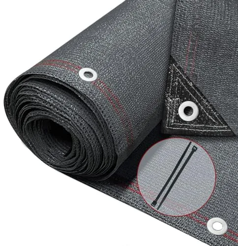 VOUNOT® Malla Sombreo y Ocultación 1.5×10m, Valla Privacidad 230 g/m² HDPE Protección UV, Red de Sombra con Bridas, para Jardín, Huerto, Balcón, Antracita