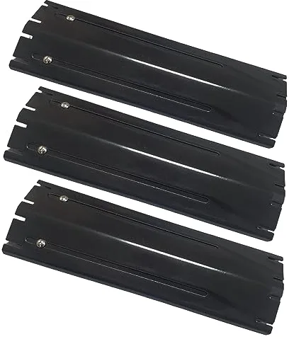 BricoShopping® Difusor de Calor Para Barbacoa de Gas Repuesto UNIVERSAL AJUSTABLE INOX CERAMIZADO NEGRO Parrilla Cubrequemadores Toldo Protección Placa Para Cobertura De Los Cubrequemadores (Inox 3pz)