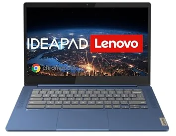 Lenovo Chromebook IdeaPad Slim 3, Pantalla Full HD de 14"| MediaTek Kompanio 520 | 4GB RAM | 64GB SSD | Gráficos Arm Mali-G52 | Chrome OS | QWERTZ | Azul