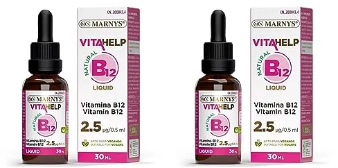 Vitamina B12 Líquida VITAHELP, Contribuyendo Al Estado Energético y Mental, Apto para Veganos, Botella con Pipeta 30 Ml, Indicado para todas las edades. (Paquete de 2)