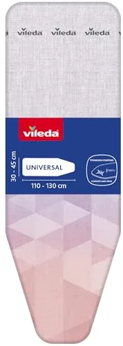 Vileda Funda para Tabla de Planchar Diamond, Tamaño Universal, como Nueva por Más Tiempo, Ajustable a Tablas de 30 x 45cm de Ancho y 110-130cm de Largo, Fácil de Instalar.